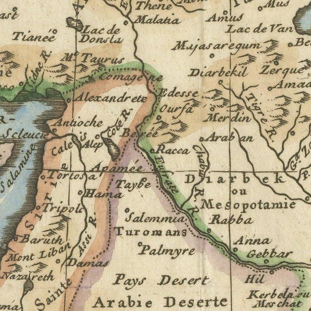 Antique Turkey in Asia Map with Cyprus and the Holy Land, 1760 For Sale - Image 4 of 12