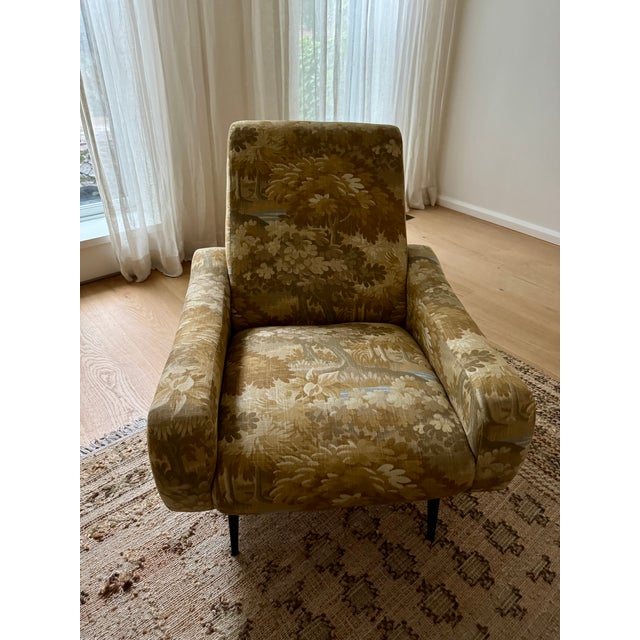 Marco Zanuso Pierce & Ward Upholstered Chair 1950's Italian Armchairs in the Style of Marco Zanuso For Sale - Image 4 of 7