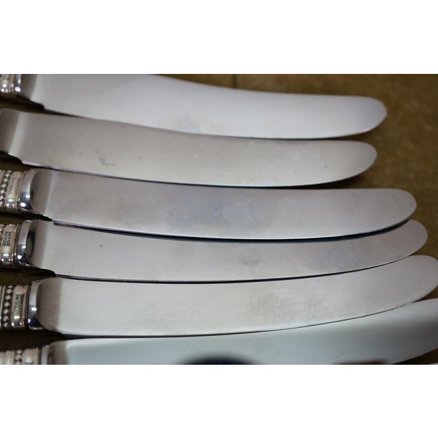 Antique Danish Georg Jensen Acanthus Dronning Sterling Silver Knives 6.5" - 9pcs For Sale - Image 10 of 10