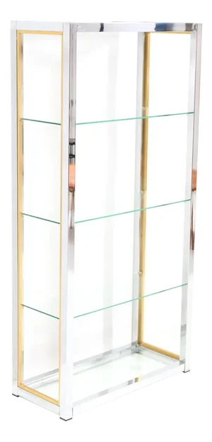 Hollywood Regency Italian Etagere in Chrome and Brass by Renato Zevi, 1970s