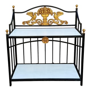 Italian Neo-Classical Style Cast Aluminum Console Table / Server / Etagere Pair Available For Sale