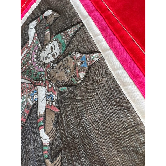 Vintage Red Asian/Thai Style Pillow Cover For Sale - Image 4 of 6