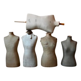 French Dressmaker's Mannequin Busts, Set of 5 For Sale