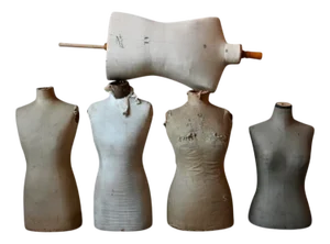 French Dressmaker's Mannequin Busts, Set of 5