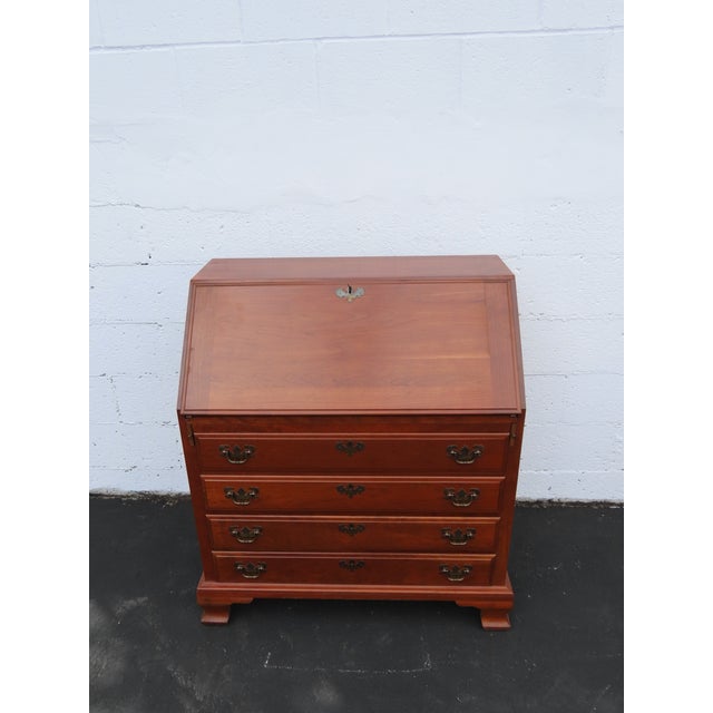 Maddox 1940s Solid Cherry Large Secretary Desk 6393 For Sale - Image 13 of 18