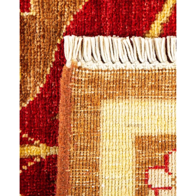 2000 - 2009 Arts & Crafts Hand Knotted Area Rug, Yellow - 6' 1" x 8' 10" For Sale - Image 5 of 9