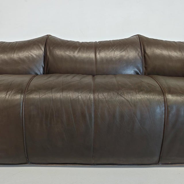 Le Bambole 3-Seater Sofa in Dark Brown Leather by Mario Bellini for B&B Italia, 1970s For Sale - Image 9 of 18