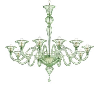 Elegant Contemporary Rigadin Murano Glass Chandelier For Sale