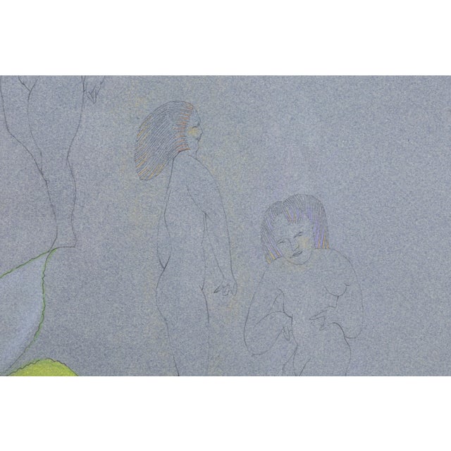 Drawing/Sketching Materials Stanley Boxer Bouquets Spawning Intruders Signed Crayon Pastel & Pencil Drawing For Sale - Image 7 of 8