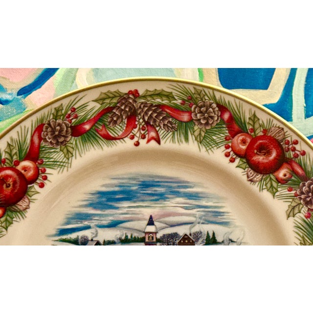 2000 - 2009 Lenox Holiday Village Collector Plate For Sale - Image 5 of 11