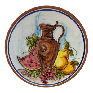 Vintage Large Pitcher & Fruit Italian Pottery Bowl