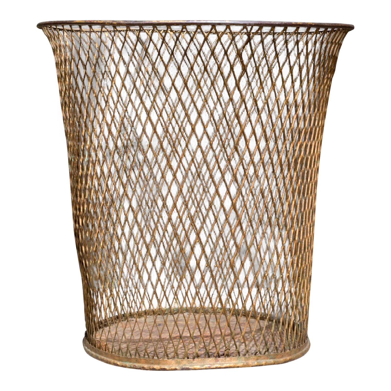 Depression Era Expanded Metal Mesh Waste Basket C.1930 Chairish