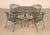High Quality American Made Five Piece Wrought Iron Patio Dining Set Including Round Mesh Table And Four Matching Arm...