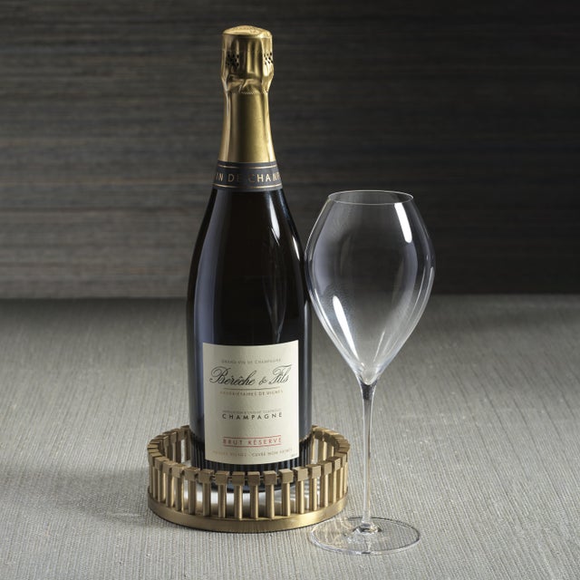 Modern Marbelle Metal and Marble Wine Bottle Coaster For Sale - Image 3 of 6