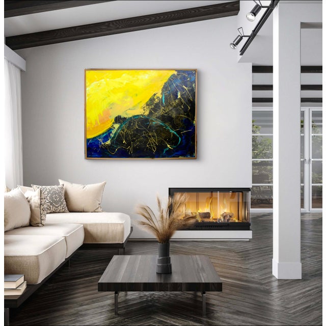 Contemporary Expressionist Abstract Painting, Solar Flares - Mixed Media For Sale - Image 3 of 12