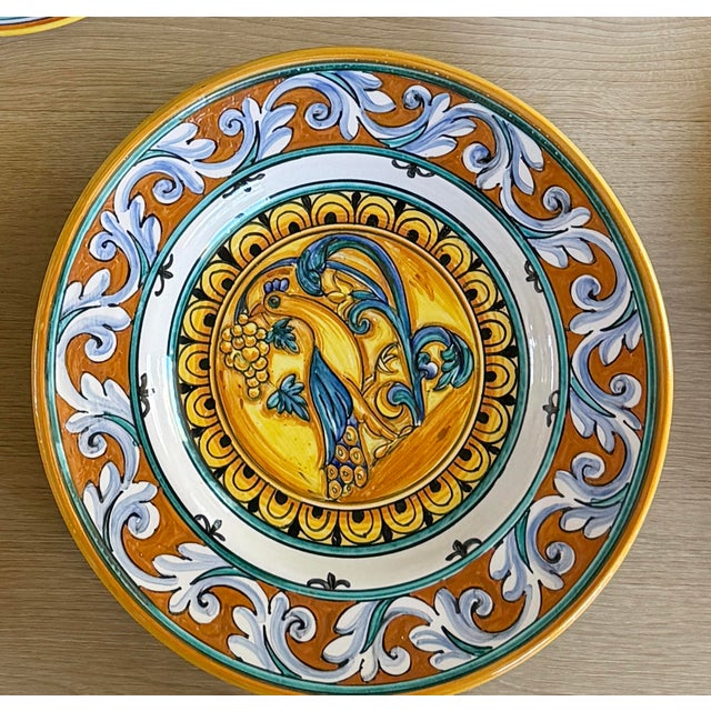 Vintage Italian Glass Set of 6 Italian Decorative Italian Wall Plates – Made for Cottura For Sale - Image 4 of 8