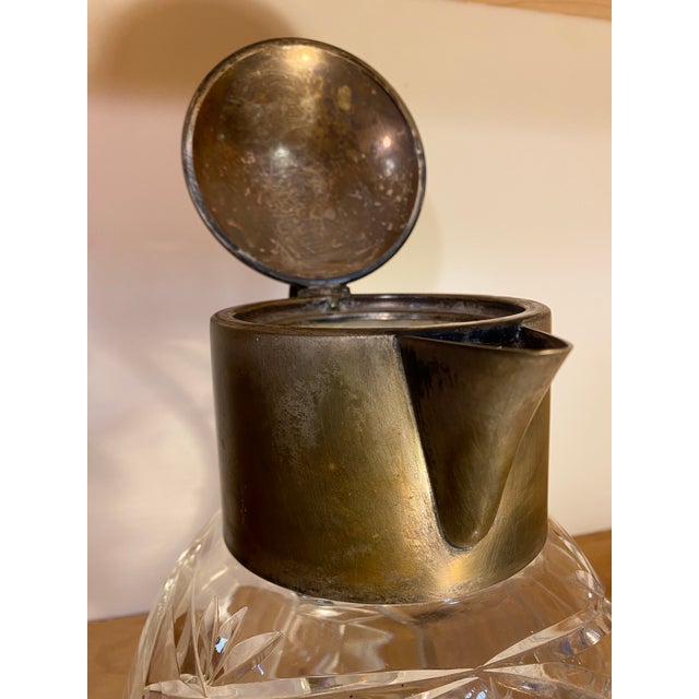 Early 20th Century Early 20th Century Brass and Cut Glass Antique Pitcher For Sale - Image 5 of 9