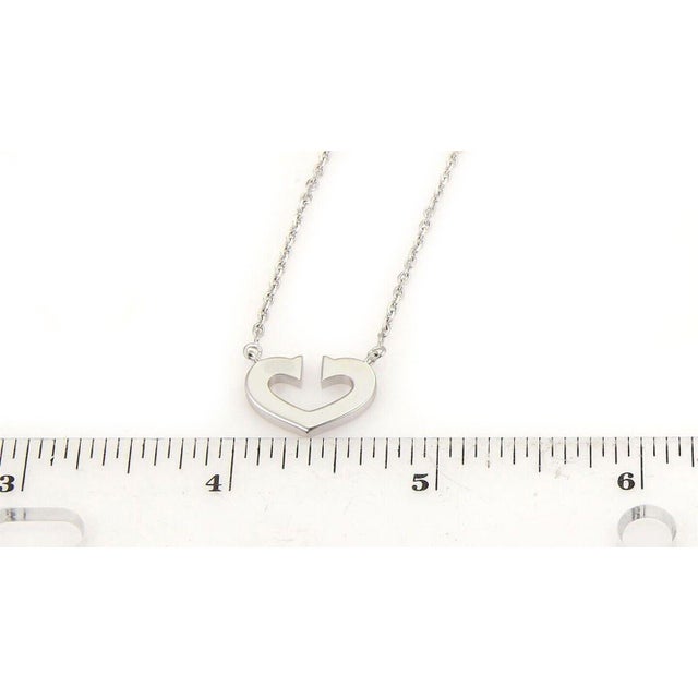 Late 20th Century Cartier C Hearts 18k White Gold Pendant & Chain Necklace For Sale - Image 5 of 7