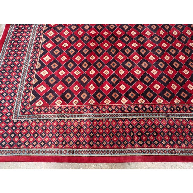 Textile Galerie Shabab Collection Vintage Mashad Art Deco Style Black and Red Rug For Sale - Image 7 of 10