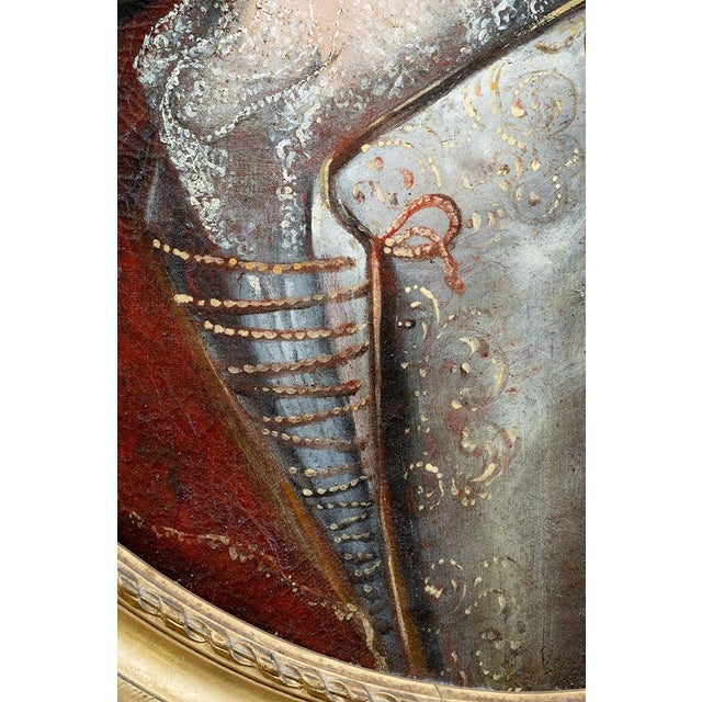 French Artist, Portrait Composition, 18th Century, Oil Painting on Canvas, Framed For Sale - Image 4 of 7