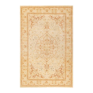 Mogul, One-of-a-Kind Hand-Knotted Area Rug - Ivory, 6' 1" x 9' 2" For Sale