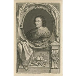 Jacobus Houbraken, Portrait of Sir Kenelm Digby, English Courtier and Diplomat, Print For Sale
