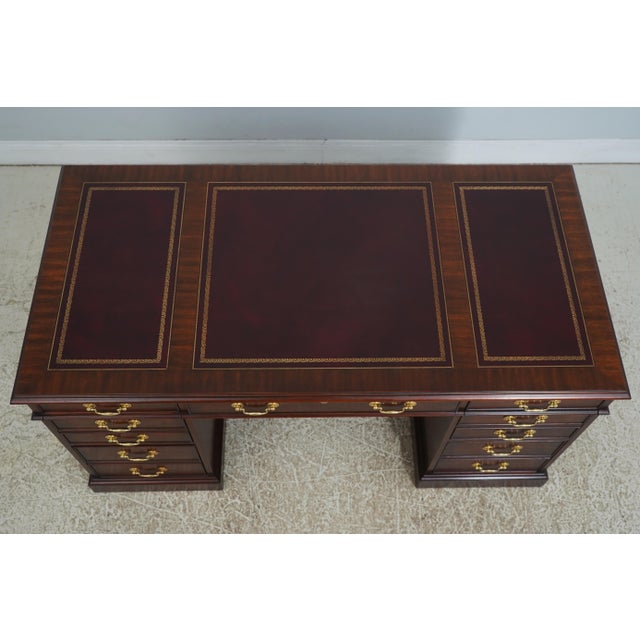 Henkel Harris Moore Leather Top Executive Desk For Sale - Image 9 of 18
