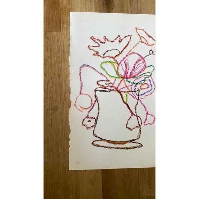 Una Base De Flores No.11 Oil Pastel on Paper For Sale - Image 4 of 4