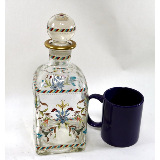 Mid 20th Century Mid-Century Modern Hand Painted Glass Decanter From Portugal For Sale - Image 10 of 10