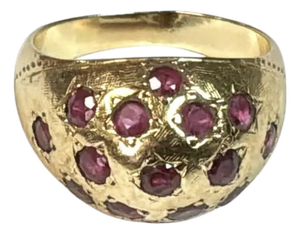 10k Yellow Gold and Ruby Dome Ring Vintage