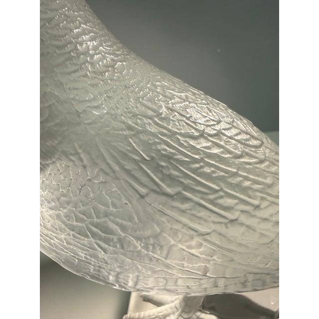 Transparent Late 20th Century Lalique France Crystal Quail / Game Bird Sculpture – Frosted Satin Finish For Sale - Image 8 of 12