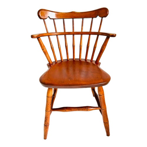 1970s Vintage Bent Bros Solid Hard Rock Maple Colonial Windsor