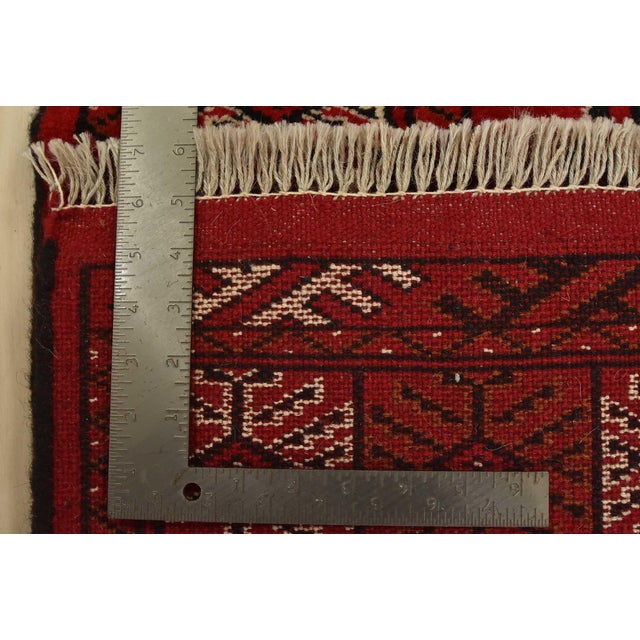 Turkmen Runner 2’6” X 9’10” Red Wool Vintage Tribal Hand-Knotted Rug For Sale - Image 11 of 11