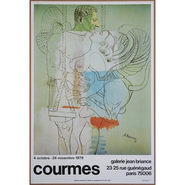 Original Oedipus and the Sphinx with the Swing Poster by Alfred Courmes, 1979 For Sale