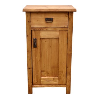 Pine Nightstand With One Door and One Door For Sale