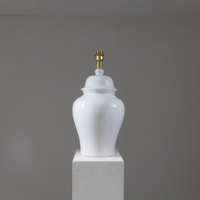 White Table Lamp by Tommaso Barbi, 1970s, in Flawless conditions. Designed 1970 to 1979 This piece has an attribution...