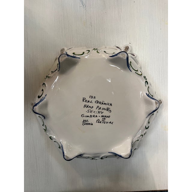Coimbra Ceramic - Hand Painted Portuguese Fruit Basket 6 For Sale - Image 10 of 10
