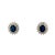 14k White Gold Blue Sapphire and Diamond Double Halo Earrings, A Pair For Sale - Image 10 of 10