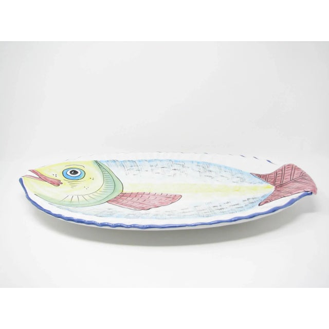 Late 20th Century Vintage Desuir Ceramiche Italian Pottery Fish Shaped Platters - Set of 3 For Sale - Image 5 of 12