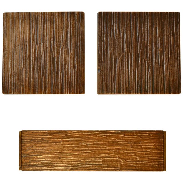 Square Bronze Push and Pull Door Handles and Letterbox, Set of 3 For Sale - Image 9 of 9