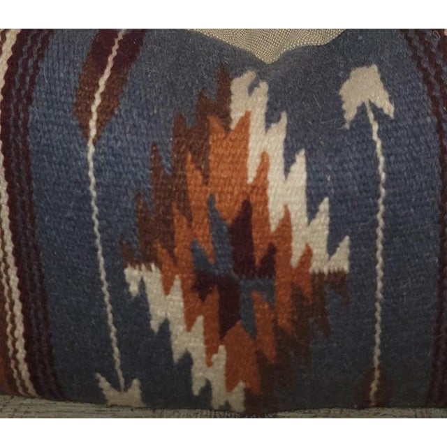 Mexican Indian weaving pillow with linen backing.The insert are down & feather fill.