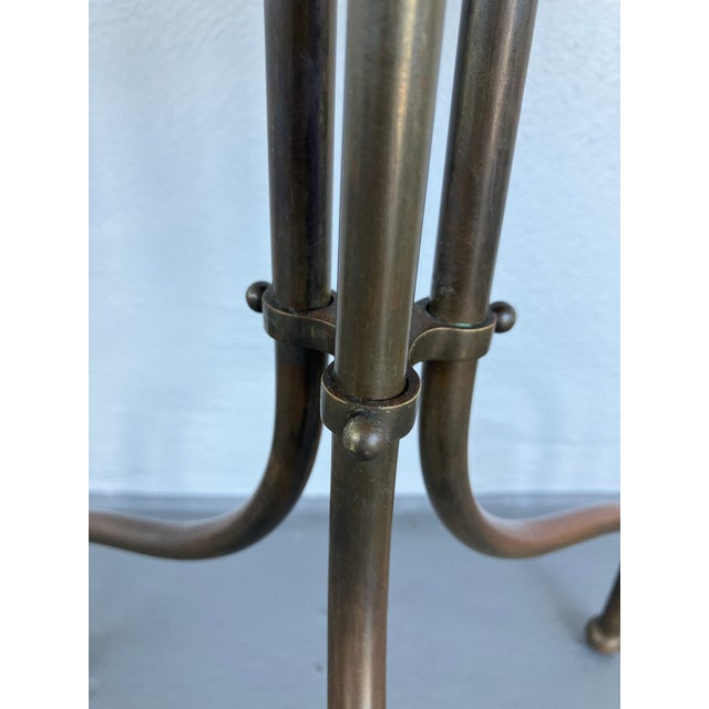 Edwardian Revolving Book or Magazine Stand in Brass and Oak, Circa 1900 For Sale - Image 11 of 12