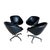 Black 1960s Set of 4 Mid Century Chromcraft Swivel Pod Chairs on Casters For Sale - Image 8 of 18