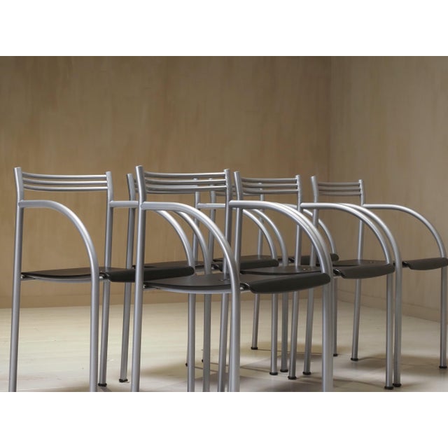 Black Spanish Francesca Chairs by Phillippe Starck, 1980s, Set of 6 For Sale - Image 8 of 11