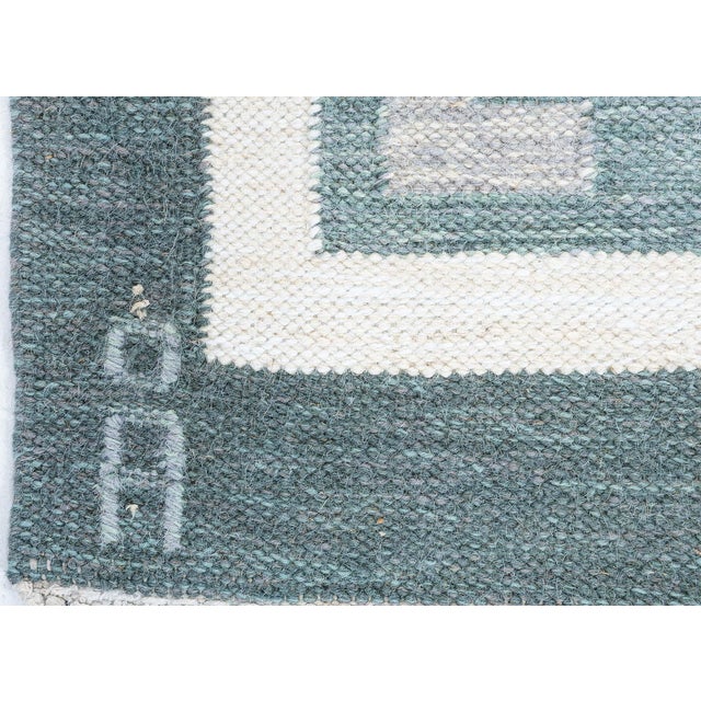 1950s Doris Leslie Blau Artisan Vintage Swedish Abstract Slate Gray Hand-Knotted Rug For Sale - Image 5 of 10