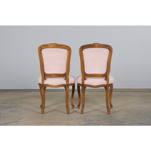 French Louis XV Style Maple Dining Chairs in Blush Pink - Set of 8 For Sale - Image 11 of 12