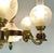 Vintage Empire Victorian French 5-Arm Brass Lion Head Chandelier with Etched Globes and Crystal Glass, 1950s For Sale - Image 10 of 17