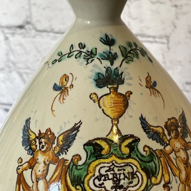 Vintage Majolica Neo Renissance Angelic Pottery Vase/Decanter Beautiful Piece Rare! For Sale - Image 12 of 14