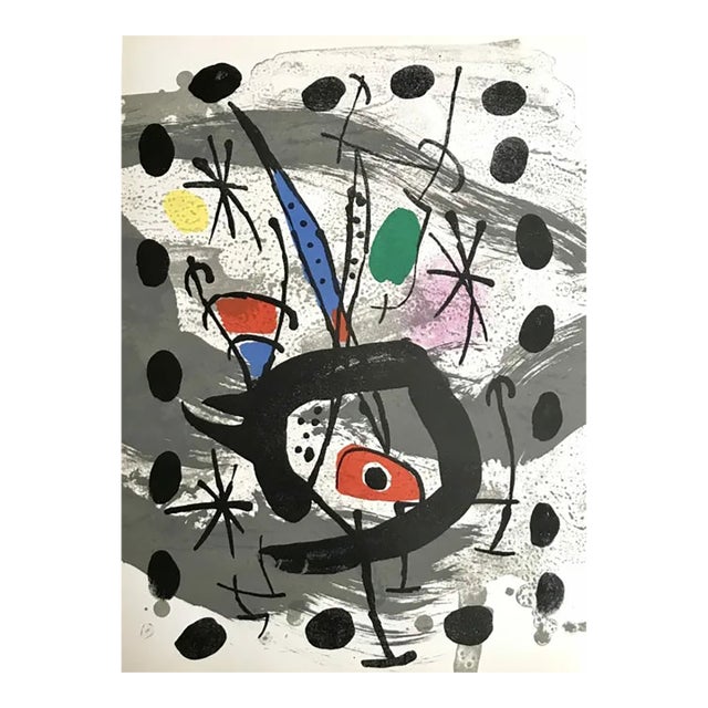 1967 Joan Miro Original Lithograph Oiseau Lunaire For Sale