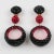 Contemporary Richard Kerr Dangle Red and Black Crystal Jeweled Pair of Clip Earrings For Sale - Image 3 of 6